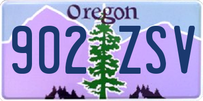 OR license plate 902ZSV