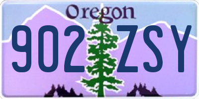 OR license plate 902ZSY