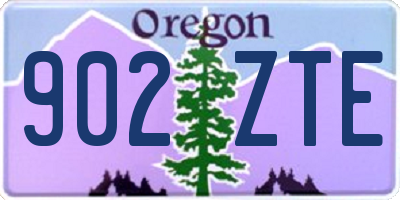 OR license plate 902ZTE