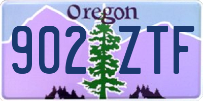 OR license plate 902ZTF