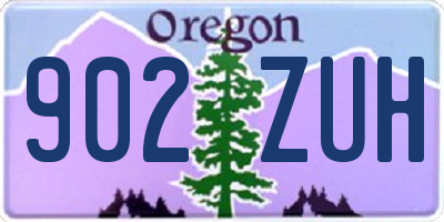 OR license plate 902ZUH