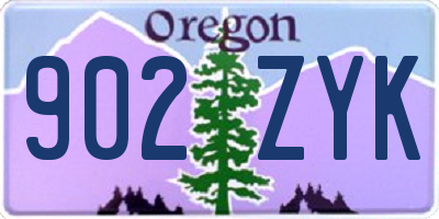 OR license plate 902ZYK