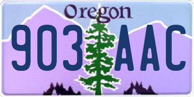 OR license plate 903AAC
