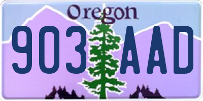 OR license plate 903AAD