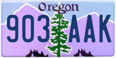 OR license plate 903AAK