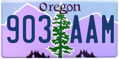 OR license plate 903AAM