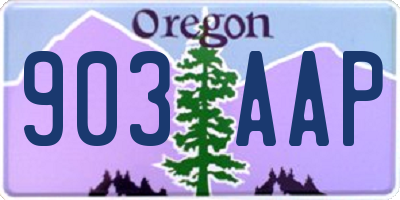 OR license plate 903AAP