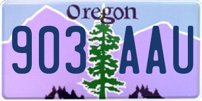 OR license plate 903AAU