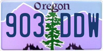 OR license plate 903DDW