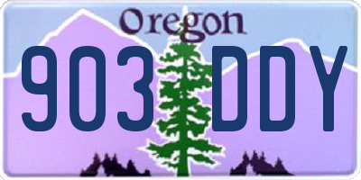 OR license plate 903DDY