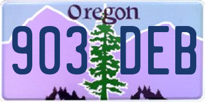 OR license plate 903DEB