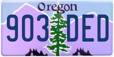 OR license plate 903DED