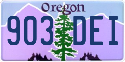 OR license plate 903DEI