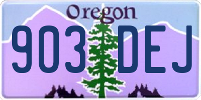 OR license plate 903DEJ