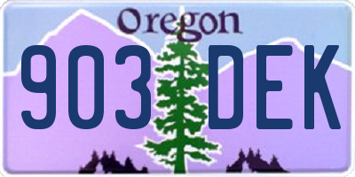 OR license plate 903DEK