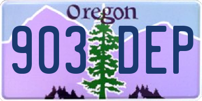 OR license plate 903DEP