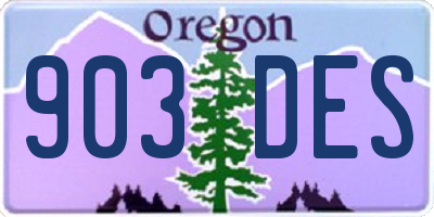 OR license plate 903DES