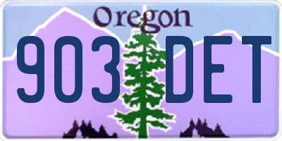 OR license plate 903DET