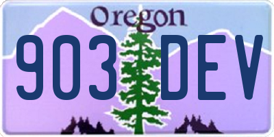 OR license plate 903DEV
