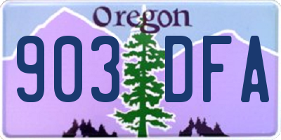 OR license plate 903DFA