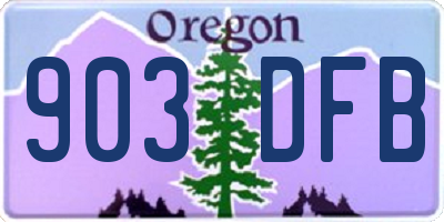 OR license plate 903DFB
