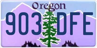 OR license plate 903DFE