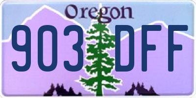 OR license plate 903DFF
