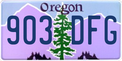 OR license plate 903DFG
