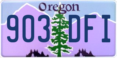 OR license plate 903DFI