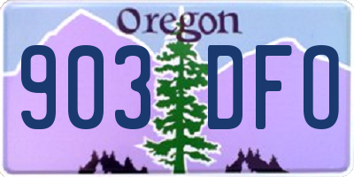OR license plate 903DFO