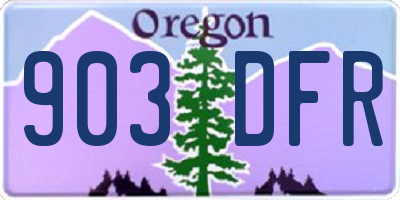 OR license plate 903DFR