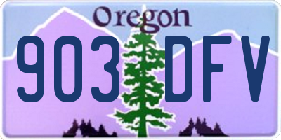 OR license plate 903DFV