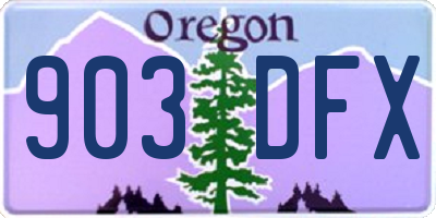 OR license plate 903DFX