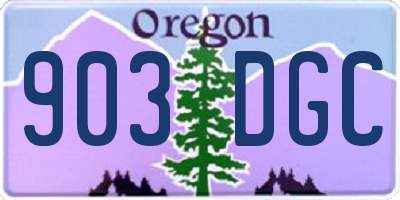 OR license plate 903DGC