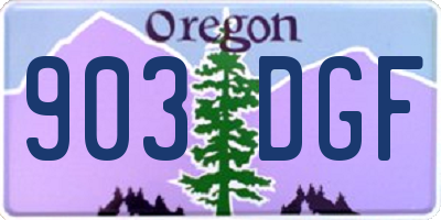 OR license plate 903DGF