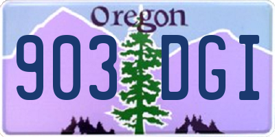 OR license plate 903DGI