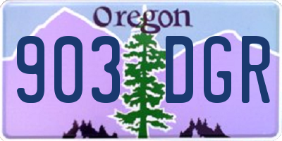OR license plate 903DGR