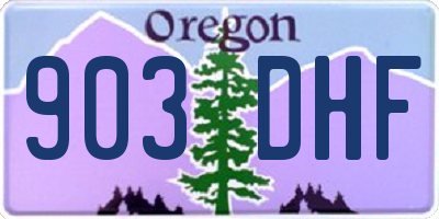 OR license plate 903DHF
