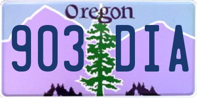 OR license plate 903DIA