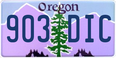 OR license plate 903DIC