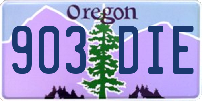 OR license plate 903DIE