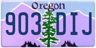 OR license plate 903DIJ