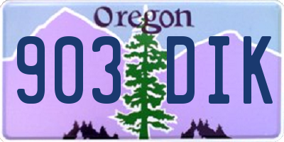 OR license plate 903DIK