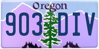 OR license plate 903DIV
