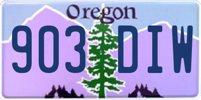 OR license plate 903DIW