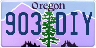 OR license plate 903DIY