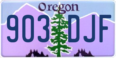 OR license plate 903DJF
