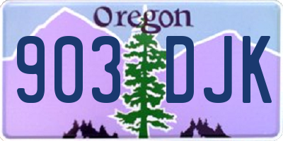 OR license plate 903DJK
