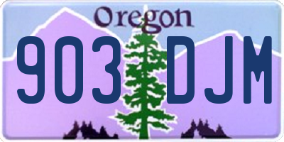 OR license plate 903DJM