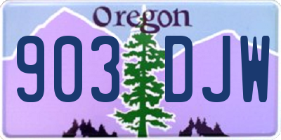 OR license plate 903DJW
